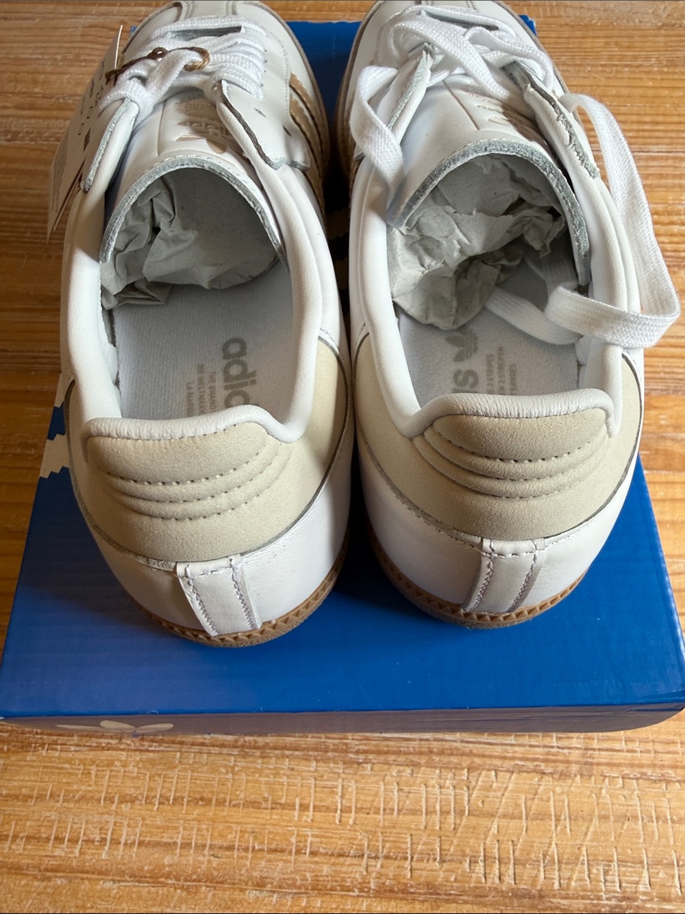adidas Samba White with Tan Stripes Sneakers IH9127 - Picture 5 of 9